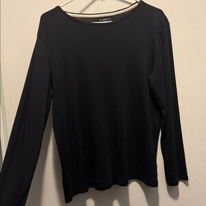 THE TALBOT'S TEE. Black. Long sleeve. Pima Cotton. Size 1X EUC